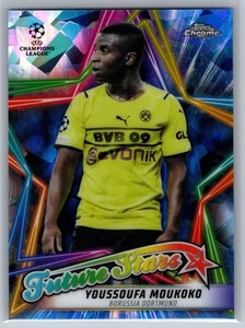 2021 Topps Chrome Sapphire UEFA Youssoufa Moukoko Future Stars #FS-4 Dortmund - Imagen 1 de 2