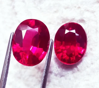 Certified Natural Ruby Oval Shape Pair 8 to 10 Ct Loose Gemstone RL33 - Image 1 of 4