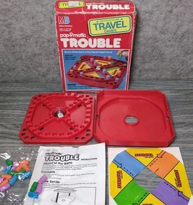 Vintage Pop O Matic TROUBLE Travel Edition 1989 Mini Milton Bradley Neu Open Box - Bild 1 von 10