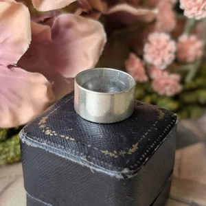 Sterling Silver Wide Band Ring Size K 1/2 Chunky - Picture 1 of 6