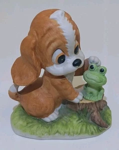 Figura De Colección Pintada a Mano Lefton China Cachorro Con Rana 01316 ¡Envío Rápido! - Imagen 1 de 8