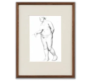 Japanese nude woman drawing IIDA Sango pencil modernist art deco - Picture 1 of 6