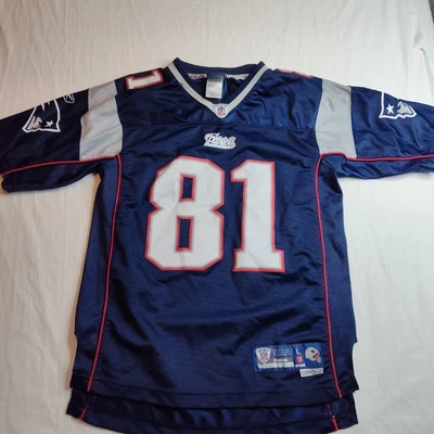 Reebok RANDY MOSS New England Patriots #81 Football Jersey Navy Blue Youth Large - Image 1 of 4