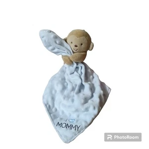 Carters Child Of Mine Monkey Lovey Satin Plush Blue Security Blanket Rattle Boy - Picture 1 of 1