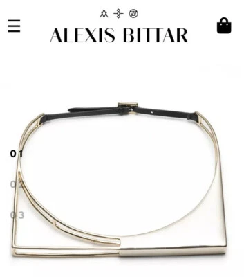 100% Authentic Alexis Bittar Architectural Liquid Gold Choker Necklace $895 - Image 1 of 4