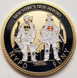 NYPD FDNY New York's True Heroes New York's Finest Basebell Club Batman Superman - Picture 1 of 3