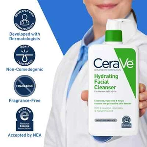CERAVE Hydrating Facial Cleanser For Normal To Dry Skin 16 Fl. Oz. - Picture 1 of 3