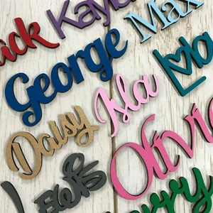 Wooden name sign - Personalised painted wooden name for wall - Script Font - Picture 1 of 4