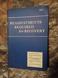 Public Affairs Pamphlets No. 11 1937: Readjustments Required for Recovery - Picture 1 of 12