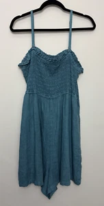 Anthropologie Pilcro Leinen Strampler Damen Large blau ärmellos gerafft Einteiler - Bild 1 von 5