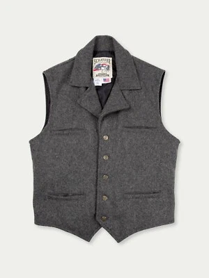 Schaefer Western Wool Vest Size 3XL Charcoal Gray Cattle Baron Style 805 - Image 1 of 4