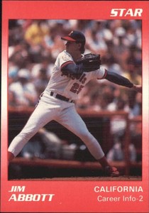 1990 Star Abbott Baseball Card #8 Jim Abbott/Career Info - 2