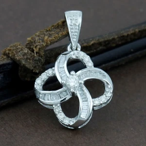 Genuine 18CT Solid White Gold Genuine Diamond Pendant - Picture 1 of 6