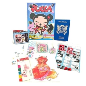 Kawaii Anime Lot Tin Notebook Stickers Bookmark Keychains Pucca Attack on Titan - Picture 1 of 15