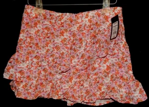 Art Class Girls Lined Asymmetric Pull On Ruffle Floral Skirt Pink XL (14/16) NWT - Picture 1 of 7