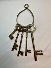 Vintage Brass Skeleton Keys With Ring