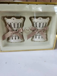 Lenox - NIB - Set of 2 - Votive Candle Holders - Pierced and Ribbons - GIFT IDEA - Picture 1 of 7
