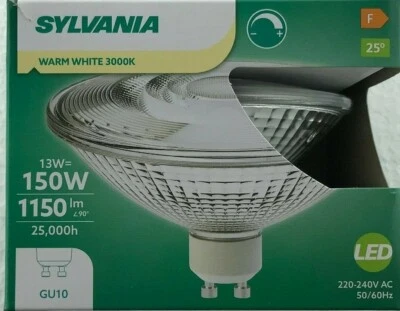 All New Sylvania Glass ES111 GU10 13W = 150W 1150lm 3000K WARM WHITE 29192 - Image 1 of 4