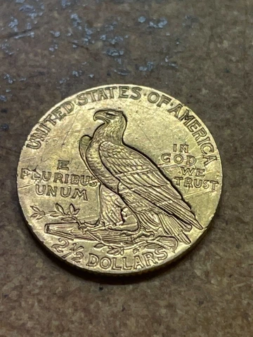 1929 $2.50 Quarter Eagle GOLD INDIAN U.S. RAW Coin  AU+ Scratches on reverse Cover