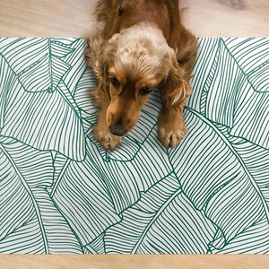 Hunde Katzen Napfunterlage Fressnapf Matte für Schüssel Haustiere Blätter gießen - Bild 1 von 8