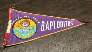 VINTAGE CA. 60er 70er ARMADA DEL PERU NAVY BAP LOBITOS 159 TRANSPARENTER WIMPEL SELTEN - Bild 1 von 5