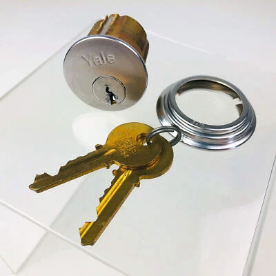 Yale Mortise Cylinder 1152 1-1/4" US32D Satin Stainless Steel New Old Stock NOS - Image 1 of 4