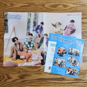 Folded Poster & Sticker Set Enhypen 2023 Official Season's Greeting Genuine Kpop - Picture 1 of 2