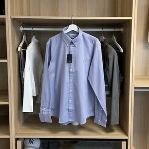 Vintage Yves Saint Laurent Mens Shirt Size L Lilac Long-Sleeve YSL Summer *NEW* - Picture 1 of 6