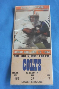 Stub biglietto vintage NFL Miami Dolphin vs Colt 12/5/1999 Dwight Stephenson - Foto 1 di 4