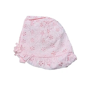 NWT Janie and Jack bonnet toddler girl 12-18 months pink eyelet Easter church - Picture 1 of 6