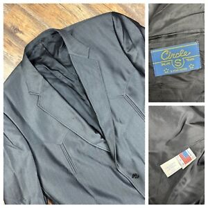 Circle S Dallas Texas Blazer Suit Jacket Western Cowboy Wear Black Size 52L USA