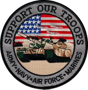 Patch - Support Our Troops Military Army Navy Air Force Marines Iron On #45014 - Picture 1 of 1