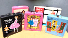 LOOK!  Five Beautiful Vintage Barbie Doll Cases, Black Midge,-Blue, Pink, Black,