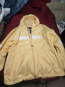 Rain Windbreaker Jacket Women’s Size S Small Yellow White - Picture 1 of 5