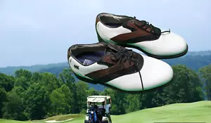Cutter & Buck weiß braun schwarz Leder Golfschuhe US 8 - Bild 1 von 9