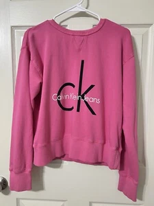 Calvin Klein Jeans Rosa Pullover Crop Sweatshirt Large - Bild 1 von 7