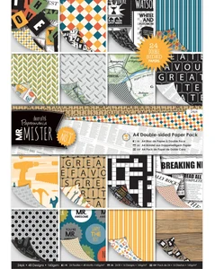 Docrafts Papermania A4 paper Mr Mister 24 sheet pack 160gsm Fathers day men - Picture 1 of 1