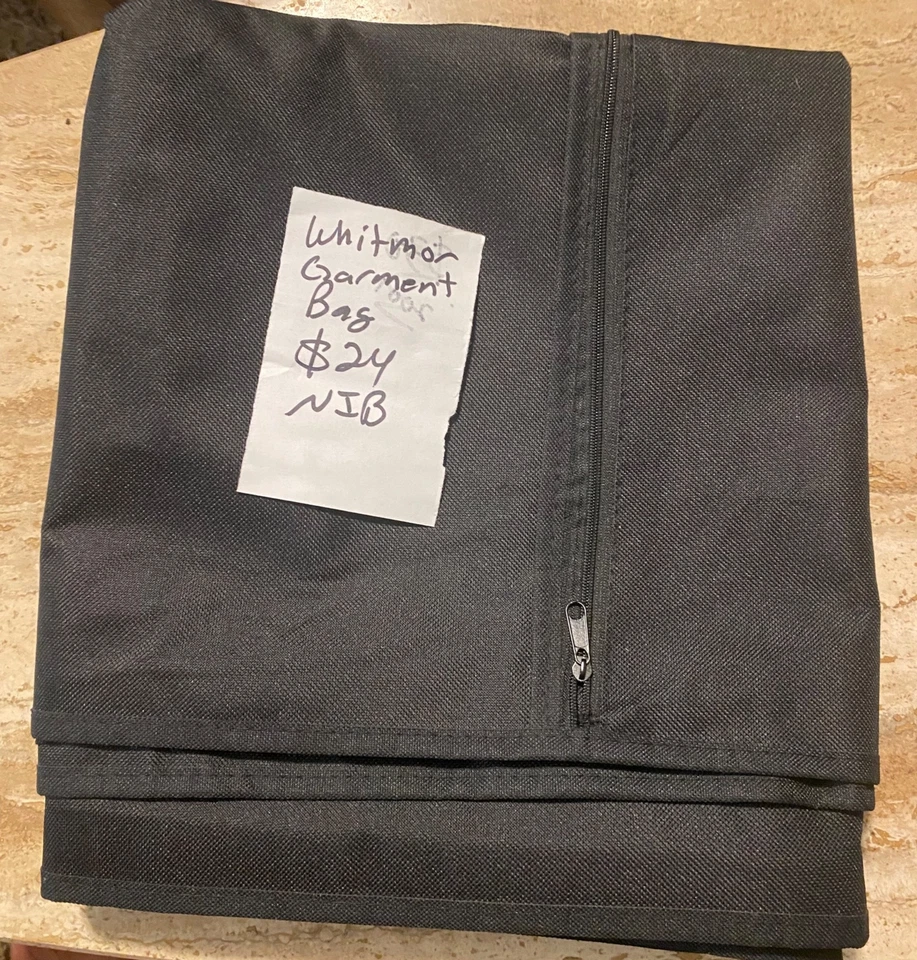 Whitmor Garment Bag Black Foldable Durable Fabric Zippered Closure Travel Storag - Image 1 of 4