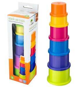 6pc Pre School Colourful Nesting Stacking Cups Toys Sorting Learning Toy Kids 