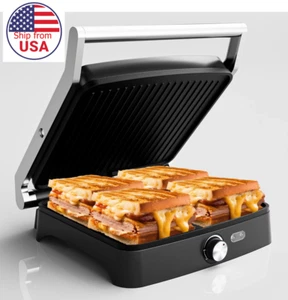 Panini Press Grill Sandwich Maker with Temperature Setting, 4-Slice Non-stick - Picture 1 of 6