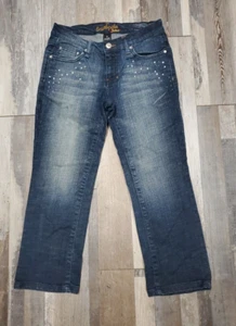 SouthPole Cropped Embellished Woman's Size 5 Denim Jeans 27x22 - Picture 1 of 10