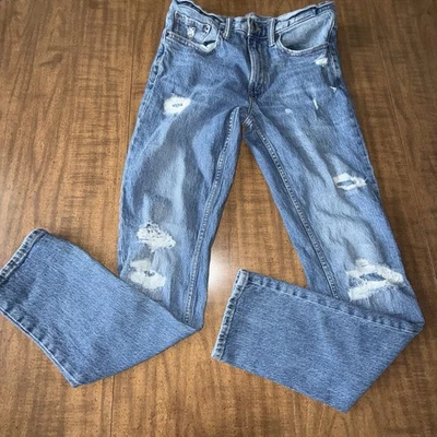 Old Navy Men Size 32x34(32) Slim Built In Flex Distressed Jeans Light Blue Denim - Image 1 of 4