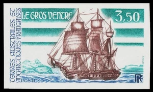 ✔️ FRANCE FSAT 1988 - SHIPS LE GROSS VENTRE IMPERFORATED RARE - SC. 136 MNH - Picture 1 of 1