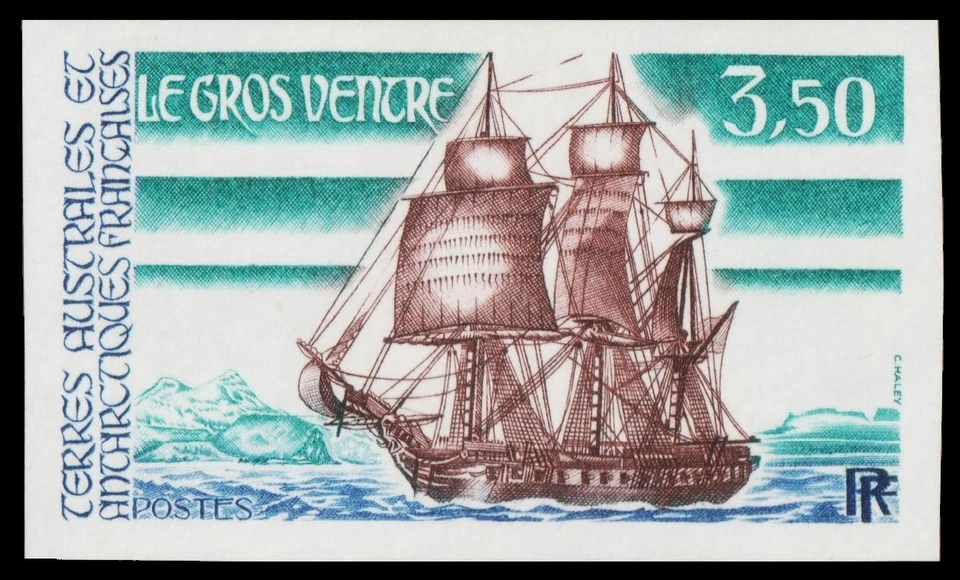 ✔️ FRANCE FSAT 1988 - SHIPS LE GROSS VENTRE IMPERFORATED RARE - SC. 136 MNH - Image 1 of 1