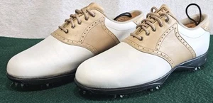 Footjoy Summer Series Golf Shoes Cleats Saddle Tan White Women’s Sz 7.5M #98603 - Picture 1 of 11