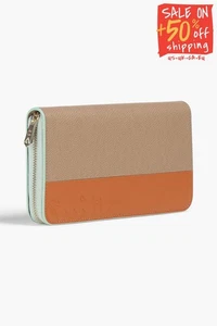 RRP€260 PAUL SMITH Leather Zip-Around Wallet Embossed Logo Card Pockets - Picture 1 of 5