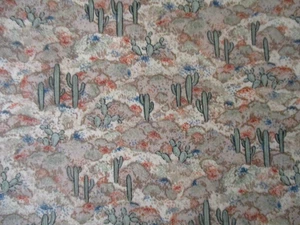 3-7/8 YDS CACTUS DESERT SCENE 100% COTTON JOANNS OOP - Picture 1 of 3