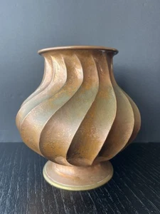 Vtg. Handcrafted Brass Planter Jardiniere Fluted Pattern- Initialed/ Dated 1950 - Picture 1 of 15