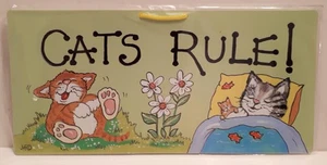 Animal Antics Hang up sign -  Cats Rule!, Cat, NEW - Picture 1 of 1