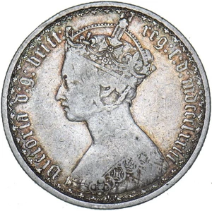 1873 Gothic Florin (Die no. 142) - Victoria British Silver Coin - Picture 1 of 2